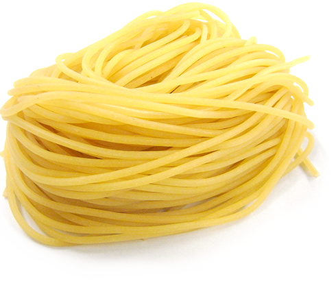 主原料はデュラムセモリナ粉と卵と水塩のみのパスタ